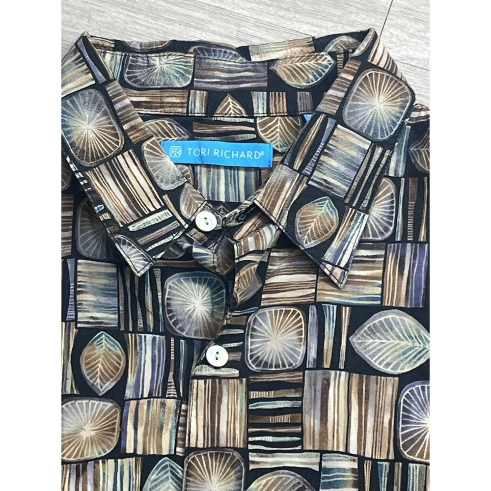 Tori Richard‎ Shirt Mens XL Cotton Lawn Abstract Button Up Short Sleeve Hawaii - Picture 2 of 8